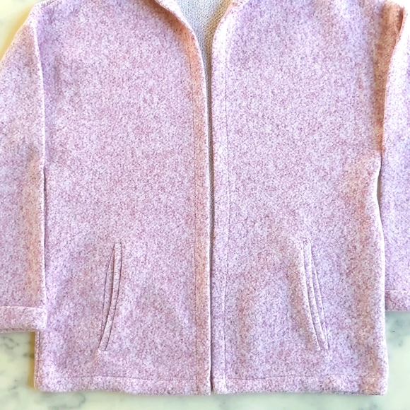 NWOT. Zara Girls Cotton Blended Fleece Openfront Pink/Purple Jacket w/2 pockets. - Picture 4 of 6